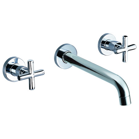 ALFI BRAND Polished Chrome 8" Widespread Wall-Mount Cross Handle Faucet AB1035-PC